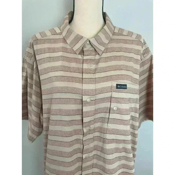 Columbia Sport Performance Snap Button Down Striped Men's Sz XXL - Picture 2 of 10